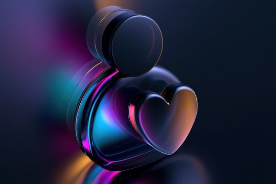 Customer care icon background with premium 3D person and heart symbol for patient support, healthcare services and relationship marketing