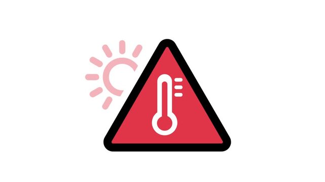 Warning sign for dangerously high temperatures.