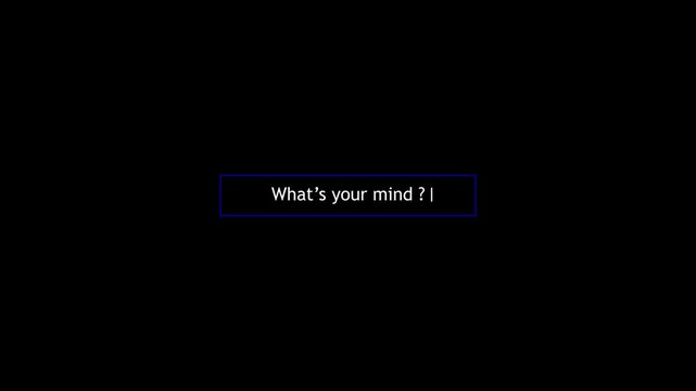 Modern Social Media Status Update Interface Animation with Interactive Text Prompt on Dark Background in 4K,.. ,,......