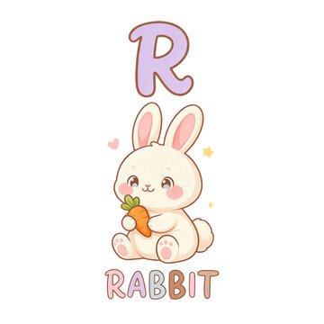 Cute animal alphabet PNG set for kids education, transparent background kawaii ABC clipart bundle for nursery flashcards and decor