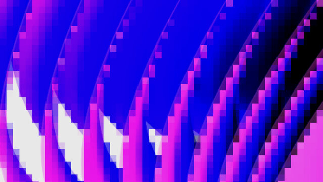 Abstract digital pattern with purple and blue pixel lines