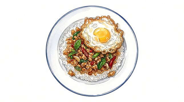 Pad Krapow with Fried Egg