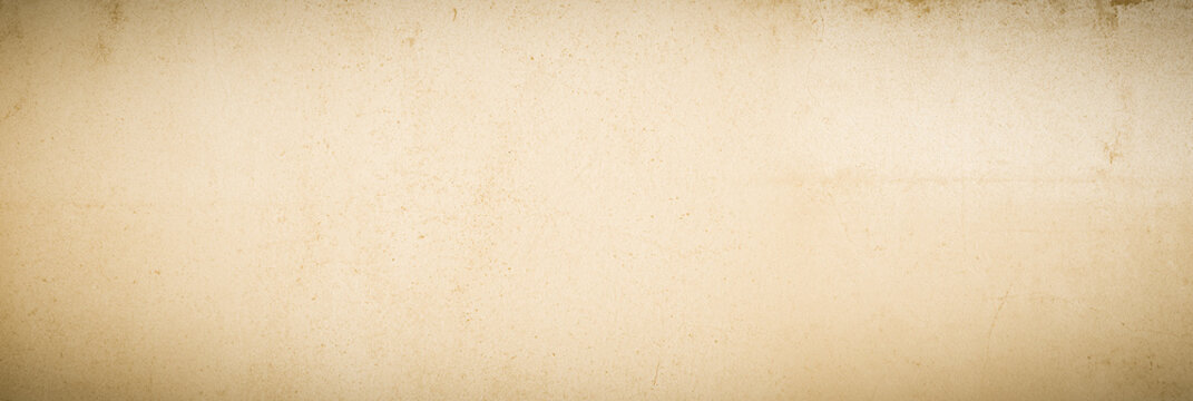 Banner background texture paper vintage parchment antique wide beige vignette aged old sepia wall plaster blank empty space panoramic header rustic grunge surface yellowed tan brown design