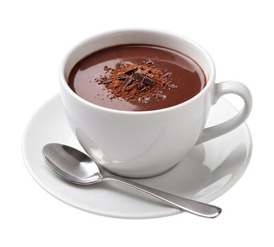 Cup of hot chocolate isolated on transparent background