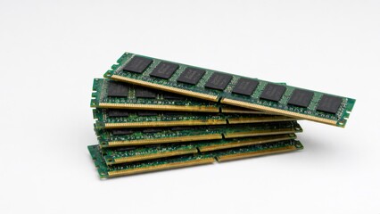 Stack of computer memory RAM modules representing technology hardware © dvoevnore