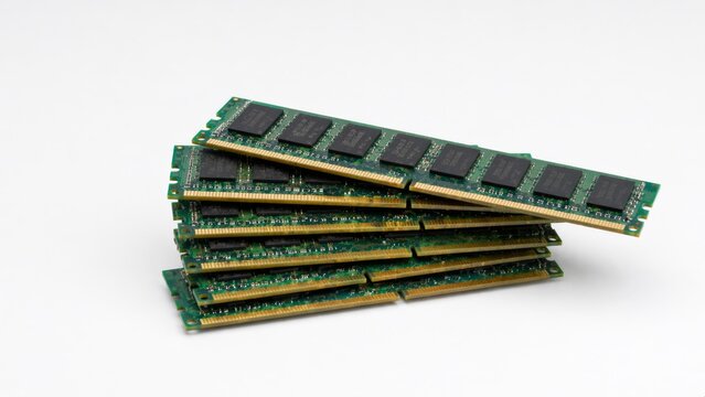 Stack of computer memory RAM modules representing technology hardware