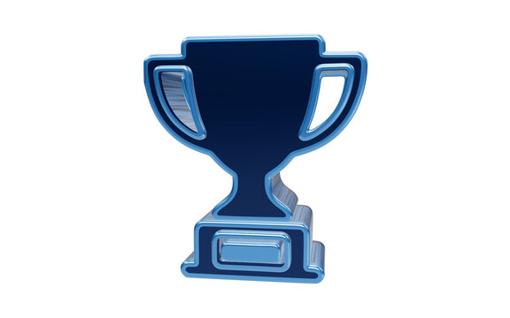 3D Blue Trophy: A striking 3D illustration of a deep blue trophy with a sleek, modern design, symbolizing achievement and victory.