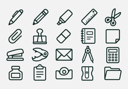Stationery Icon Set
