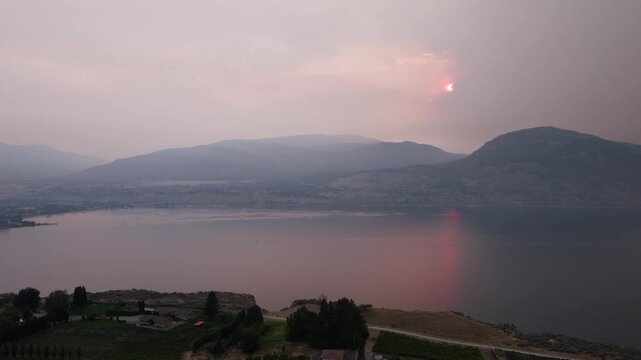 City of Penticton in Canada during forest fire