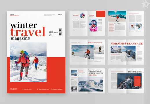 Winter Travel Magazine Layout