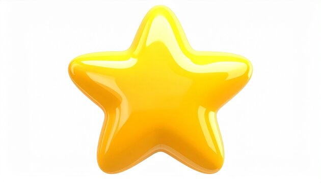 Bright Glossy Starburst 3D Shape Isolated on Pure White