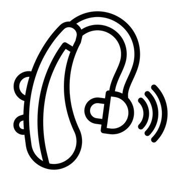 digital hearing aid device for elder technology icon line style