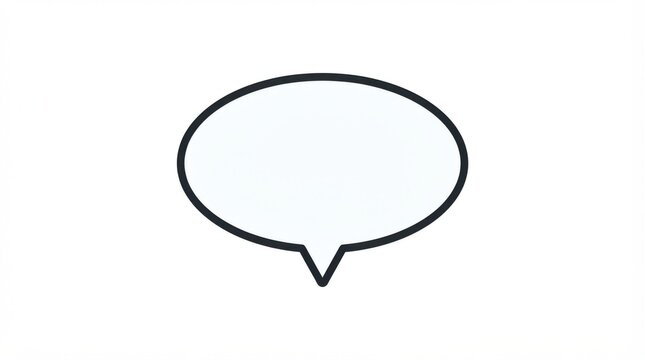 Simple black and white speech bubble icon for chat and communication