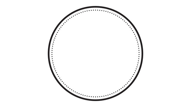 Simple black dotted circle outline graphic isolated on white background with round shape dotted line dotted border design element digital asset infographic element dot pattern dashed circle