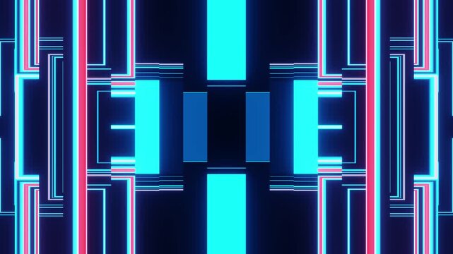 Blue with red animated background VJ seamless loop for party with bright lines