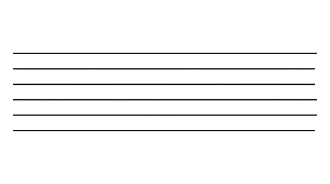 Minimalist musical staff lines on white background, blank sheet music notation template, clean five-line horizontal music stave