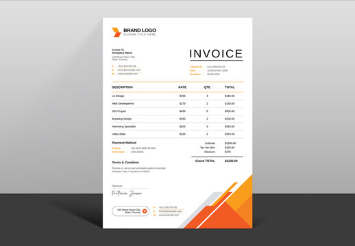 Modern Invoice Design Template Layout
