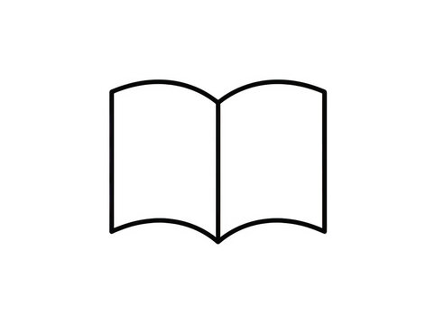 Open book outline icon isolated on transparent background