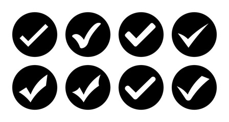 Round black tick mark ok sign vector design © Vector Hive