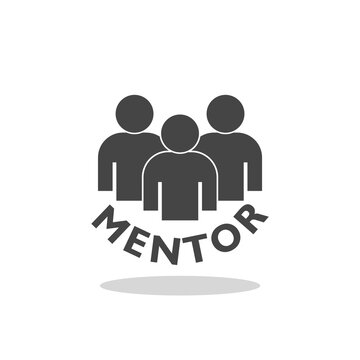 Mentor sign icon with shadow
