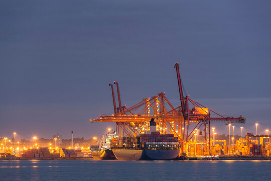Canada, Port of Vancouver at night