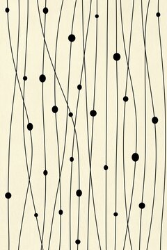The abstract pattern displays a black line and dot