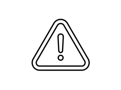 Attention warning exclamation triangle icon isolated on transparent background