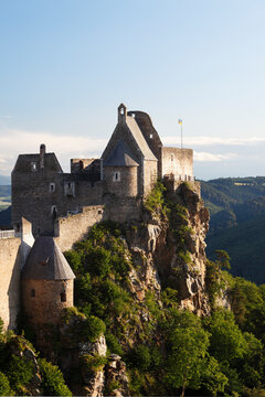 Austria, Lower Austria, Wachau, View of Aggstein castle