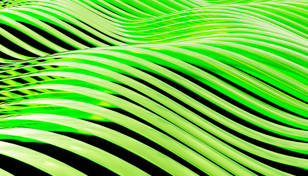 Green abstract waves create a dynamic modern striped pattern