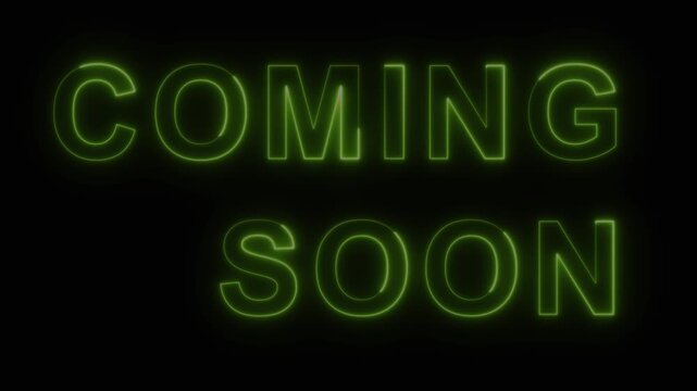 Coming soon neon sign. Neon sign Coming soon. Coming soon logo animation