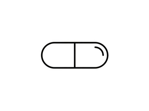 Medical pill capsule icon isolated on transparent background for pharmacy