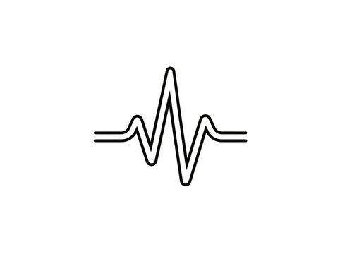 Heartbeat pulse line icon isolated on transparent background
