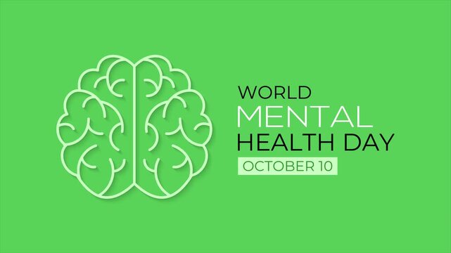 Motion graphic of medical World Mental Health Day s October 10. Human Brain animation with smooth motion.
