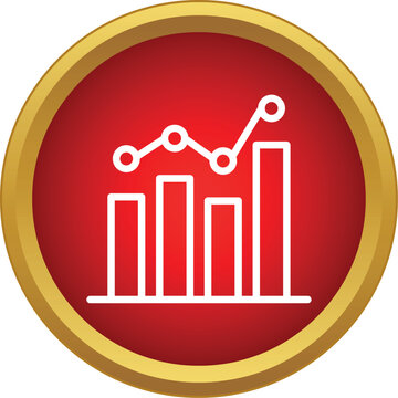 Bar graph and line chart depicting statistics and data analysis for financial growth or marketing