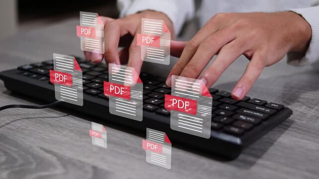 PDF document icon representing file sharing, cloud storage, digital workflow, business reporting, secure access, electronic paperwork, data organization and modern technology use.