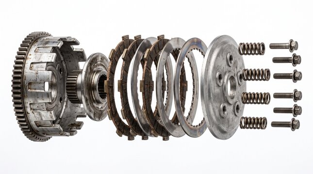 Exploded View of Cafe Racer Motorcycle Clutch and Gear Assembly