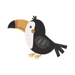 Fototapeta premium Cute vector illustration of a cartoon toucan isolated on a white background.