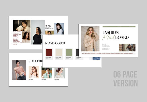 Fashion Brand Mood Board Template with Visual Style Direction