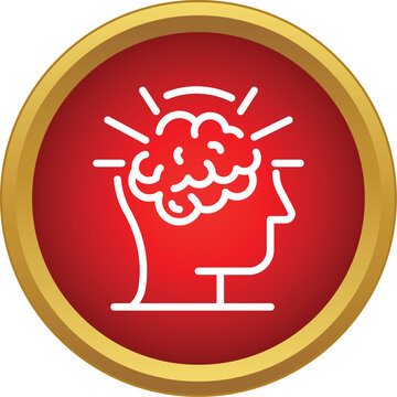Human head profile showing a shining brain representing new thoughts