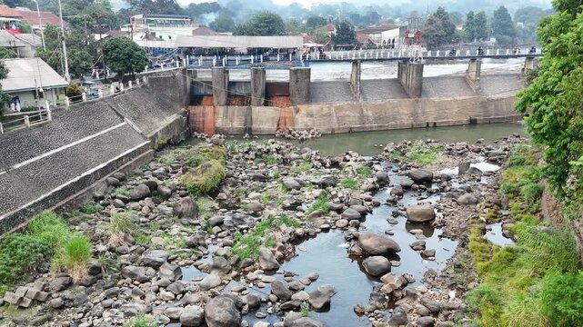 aerial, agriculture, bendungan katulampa, bogor, bogor timur, ciliwung river, concrete, conservation, dam, disaster mitigation, disaster prevention, drainage, drone, dutch architecture, early warning 