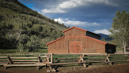 red barn in the field © Sandra J Photography