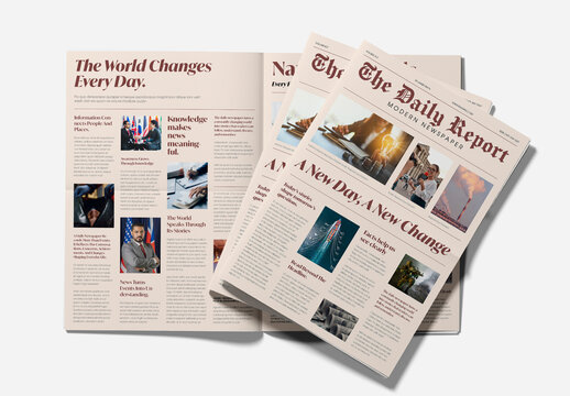 Modern Newspaper Editorial Layout Template