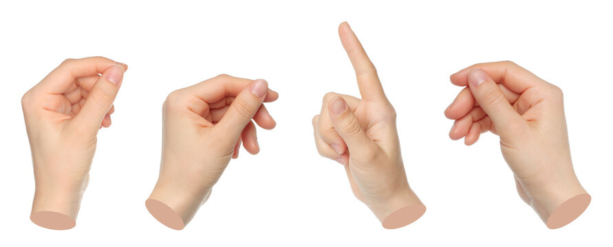 Set of hand contemporary art style showing different gestures isolated on transparent background. Perfect for modern art, communication design, concept projects, and symbolic visual ideas