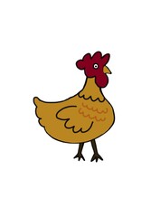 Yellow Chicken With Red Head © triulinaa
