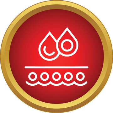 Icon representing moisturizing effect on skin showing liquid drops and hydrated cells