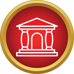 Obraz premium Classical building icon representing heritage, ancient architecture, and financial institutions
