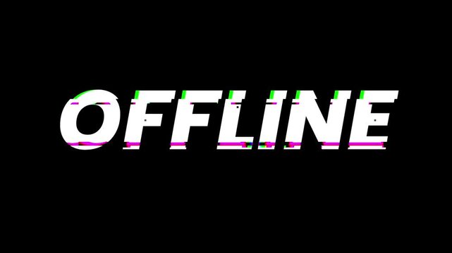 Glitchy Offline Text Animation with Digital Distortion