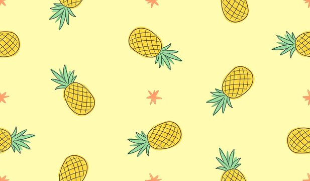 Pineapple fruits pattern wallpaper background design