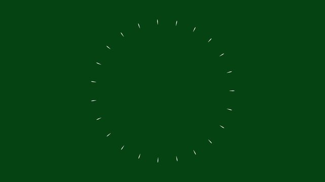 Circle fireworks line blast animation on green background. line animated explosion, cartoon firework animation, shiny circle burst and firework explosion animation. 4k video
