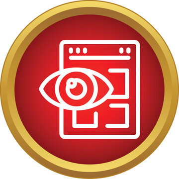 Eye icon monitoring a web browser for internet surveillance and data tracking
